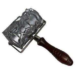 VTG Christmas Rolling Cookie Cutter Monopol German Metal Baking Pastry Roller